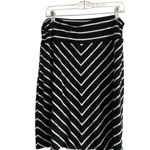 Faded Glory A-Line Black and White Skirt Knee-Length